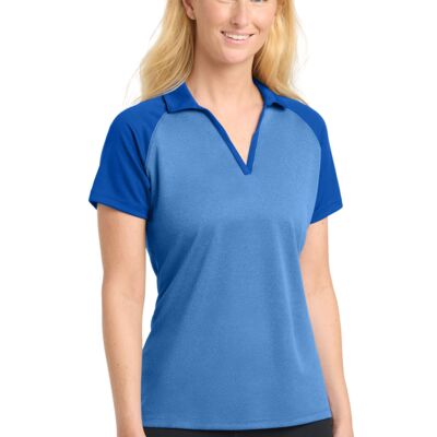 Women's PosiCharge ® RacerMesh ® Raglan Heather Block Polo Thumbnail