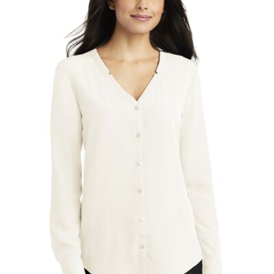 Women's Long Sleeve Button Front Blouse Thumbnail